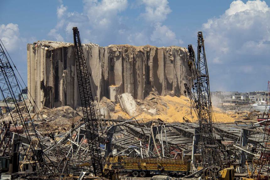 Collapsed infrastructure following the explosion in Beirut in 2020