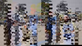 HALO staff studying plans in Angola