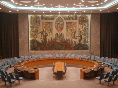 The main assembly hall of the UN Security Council