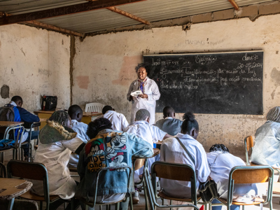 Students of the Princess Diana School in Huambo today
