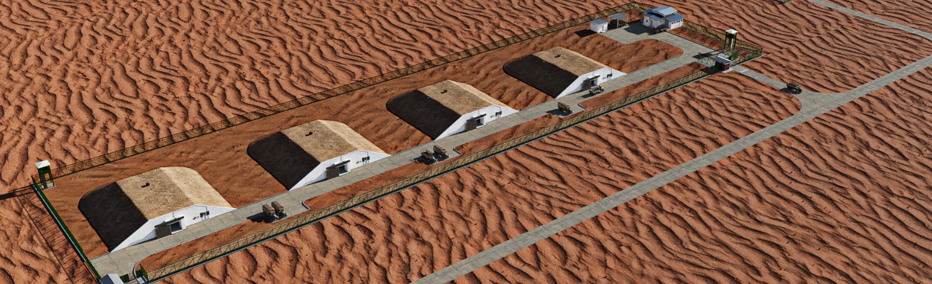 Aerial view of weapons stores in Mauritania 