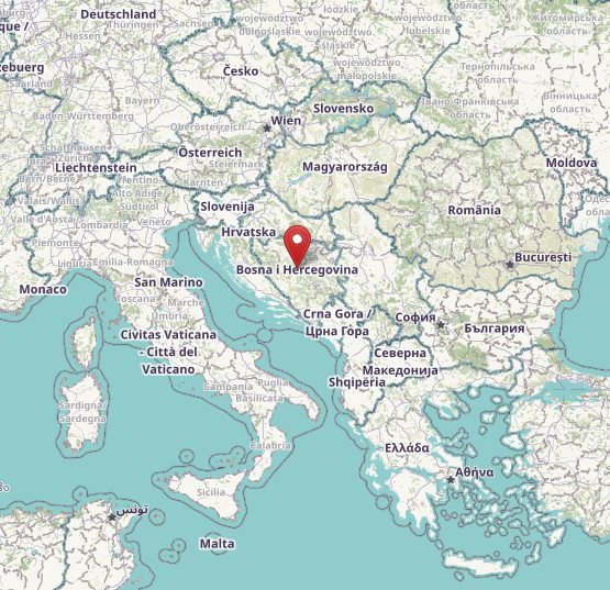 Map of Bosnia and Herzegovina