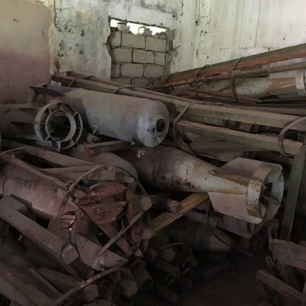 A pile of weapons old rusting weapons